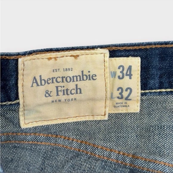 Abercrombie & Fitch 34x32 The A&F Boot Faded Denim Blue Jeans Button-Fly Bootcut - Picture 6 of 13